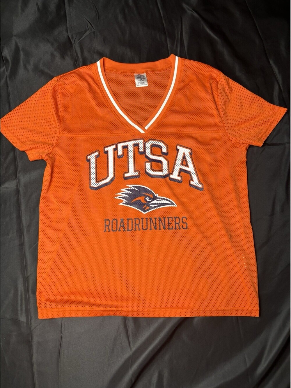 UTSA Roadrunners Youth M 8/10 Orange Mesh V Neck Jersey by R